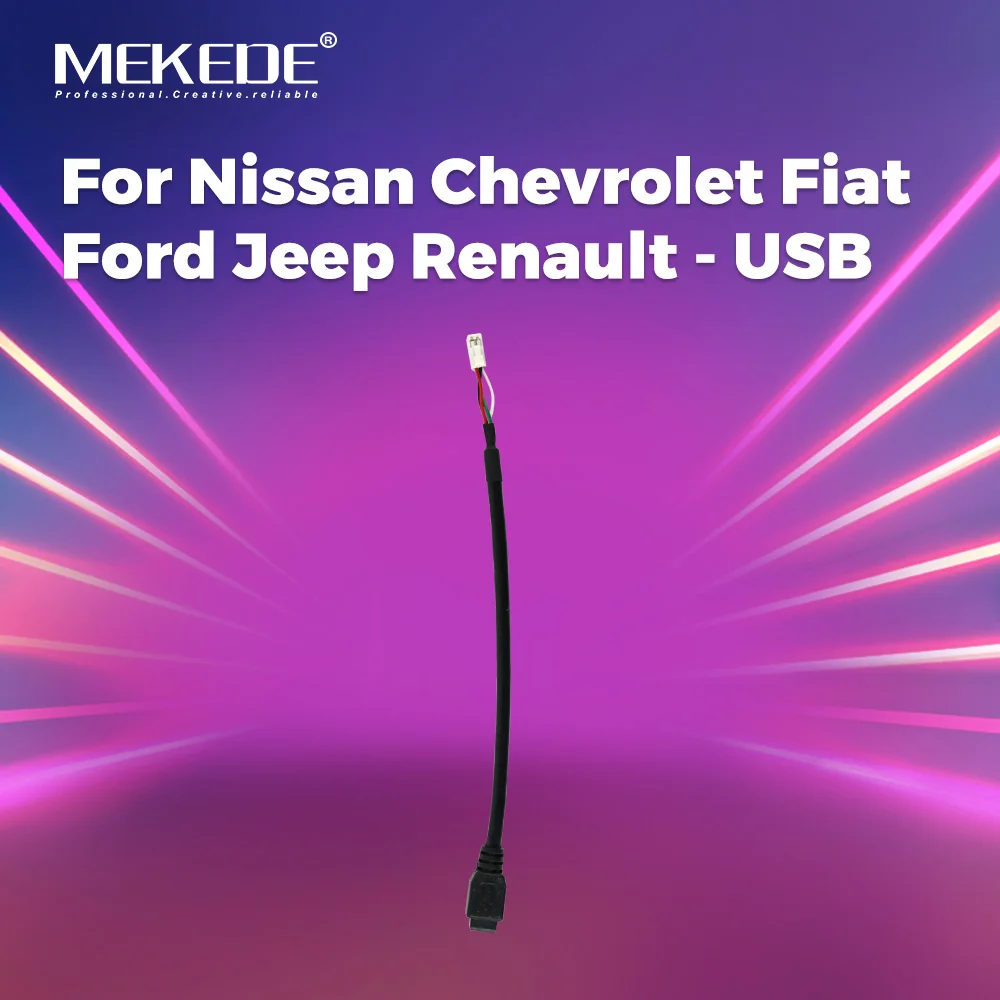 MEKEDE Radio Audio Adaptor Antenna Male Fakra For Nissan Chevrolet Fiat Ford focus Jeep Renault USB Cable Suitable Android 4PIN