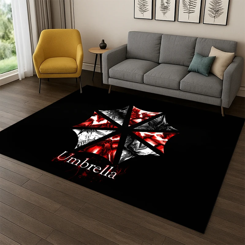 3D R-Resident Evil Leon Game Cartoon Carpet Rug for Bedroom Living Room Sofa Playroom Doormat Home Decor,Kid Area Rug Non-slip