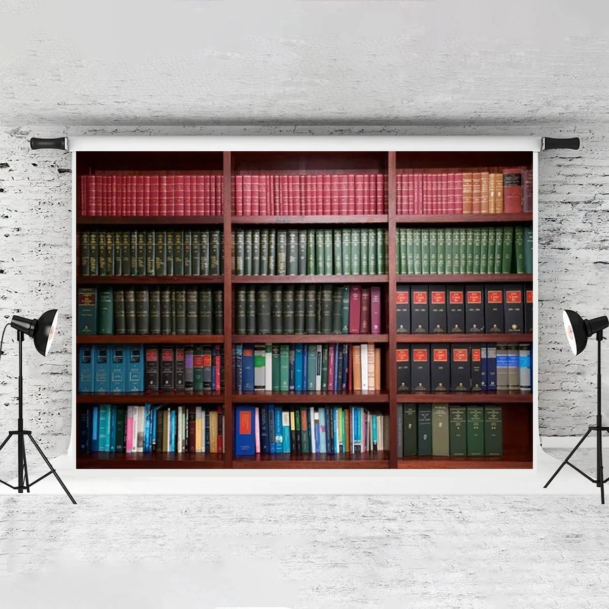 Vintage Bookshelf Backdrop for Photography Library Old Books Bookshelves Wooden Floor Photography Background School Graduation