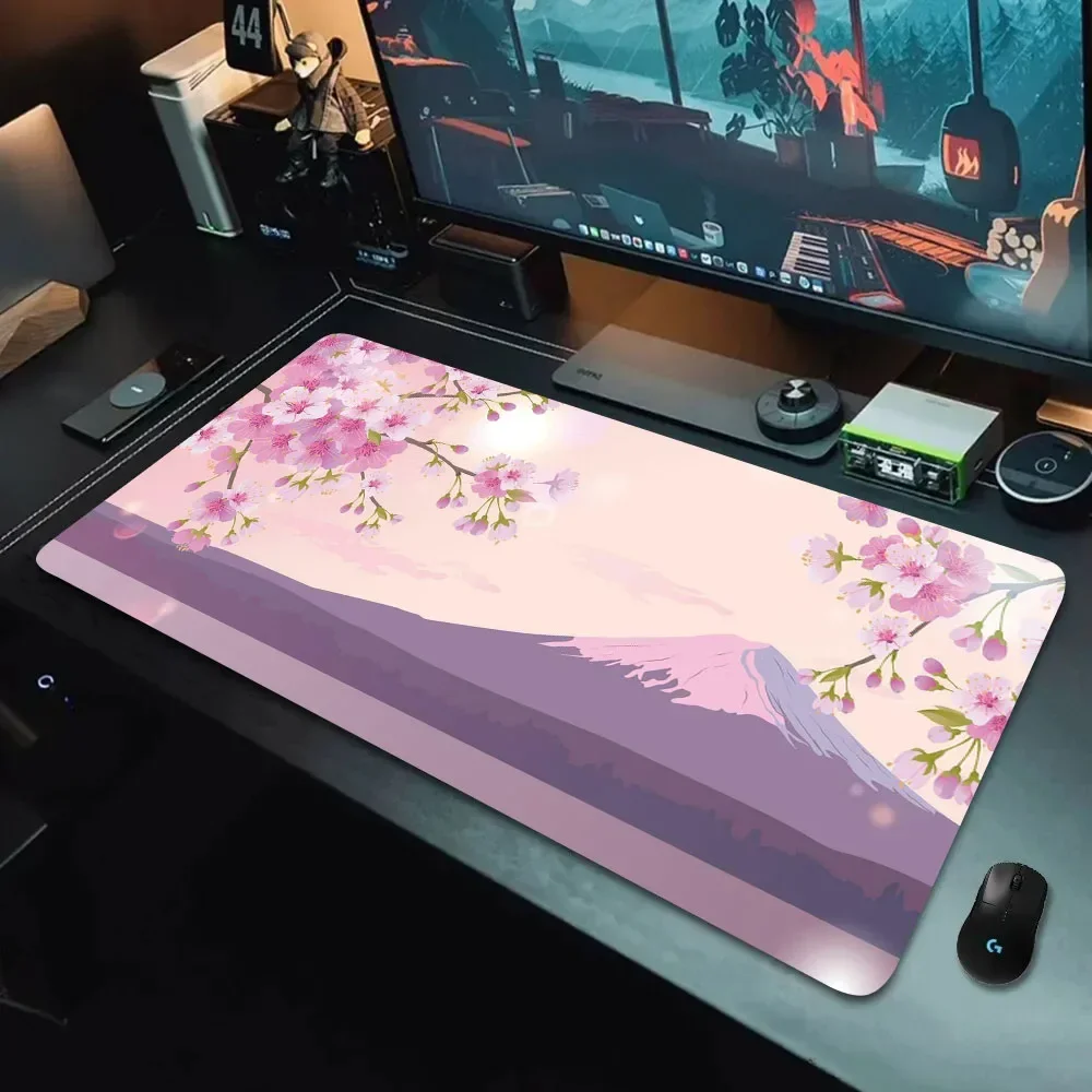 

Fuji Mount Cherry Blossom Non-slip Rubber Mouse Pad XXL Computer Gaming Accessories Keyboard Desktop Decorations Mat for Offices