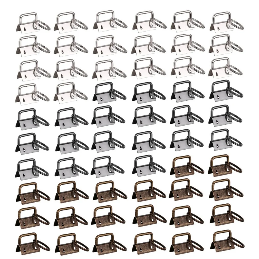 Iron Tail Clips 60pcs 25mm Compact Fasteners for Keys Lanyards Bags Jackets Tents Craft Silver Dark Gray Bronze