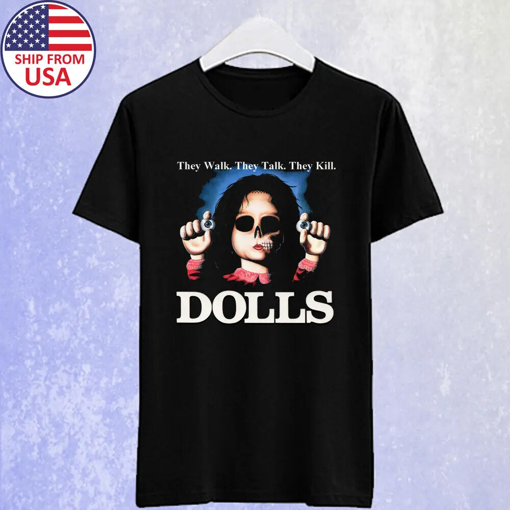 Dolls aka The Doll 1987 Horror Movie Men's Black T-shirt Size S-5XL