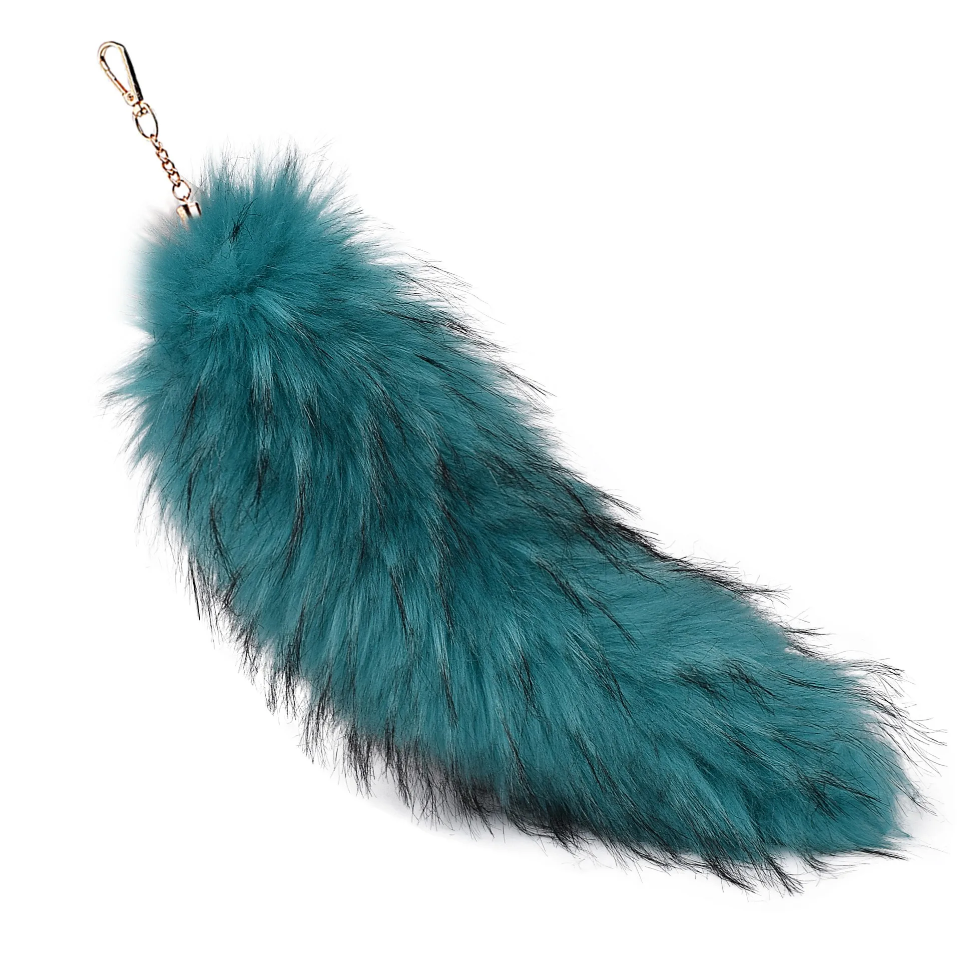 Plush-Faux Fox Raccoon Tail Keychain Furry 2025 Chic Y2k Beautiful Accessory Length 40cm Car Keychains For Women