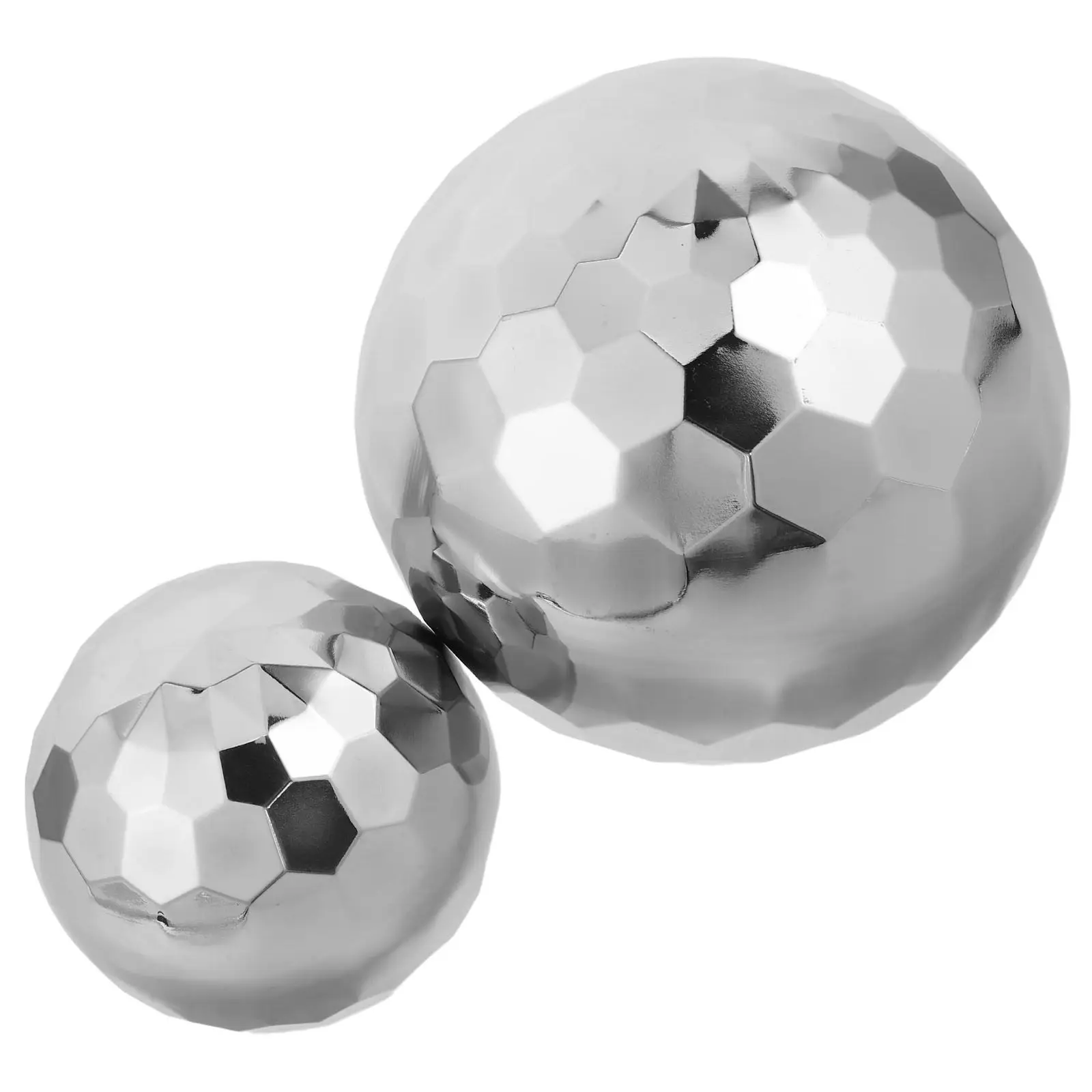 2Pcs Stainless Steel Gazing Balls Silver Polished Hollow Floating Garden Mirror Globe Sphere Yard Lawn Decoration Outdoor