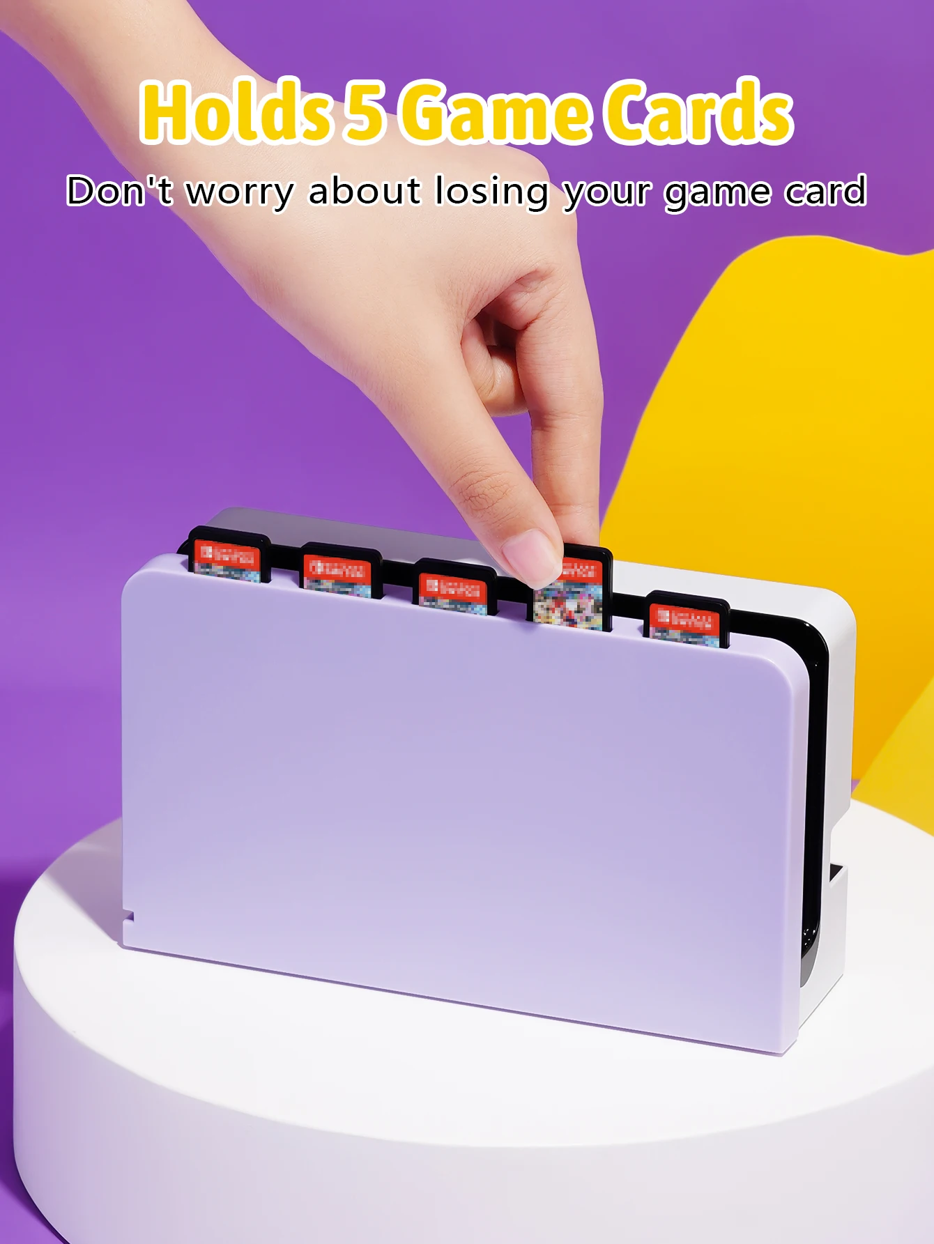 1Pcs Dock Cover for Switch OLED/NS,Switch Game Card Storage Case,Holds 5 Game Cards, Protects the Base From Scratches and Dust