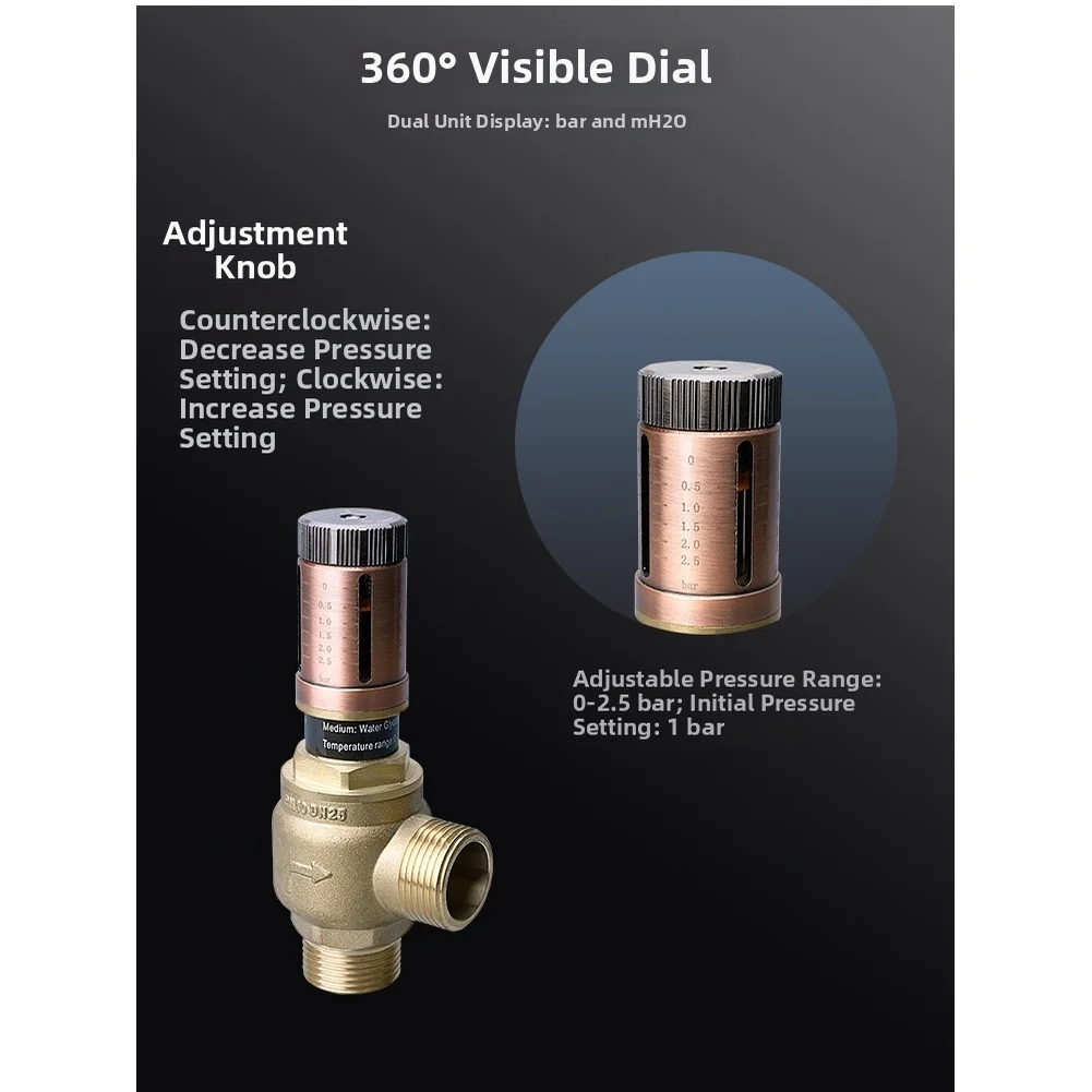 Copper DN32 Differential Pressure Balancing Valve with 360 Degree Readable Scale Bar and Meters Water Column Calibration