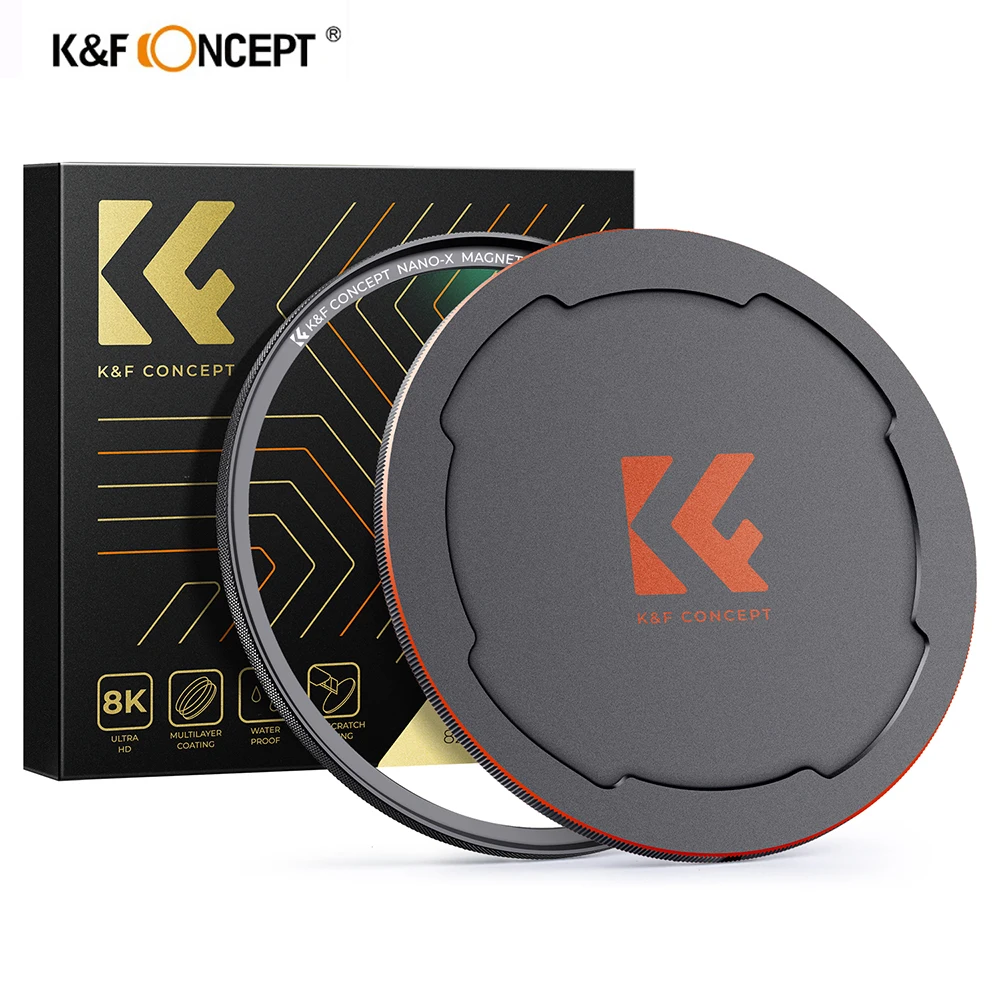 

K&F Concept Nano-X Magnetic MCUV Filter 49-82mm Waterproof Anti-Scratch Anti-Reflection Green Film With Magnetic Metal Cover