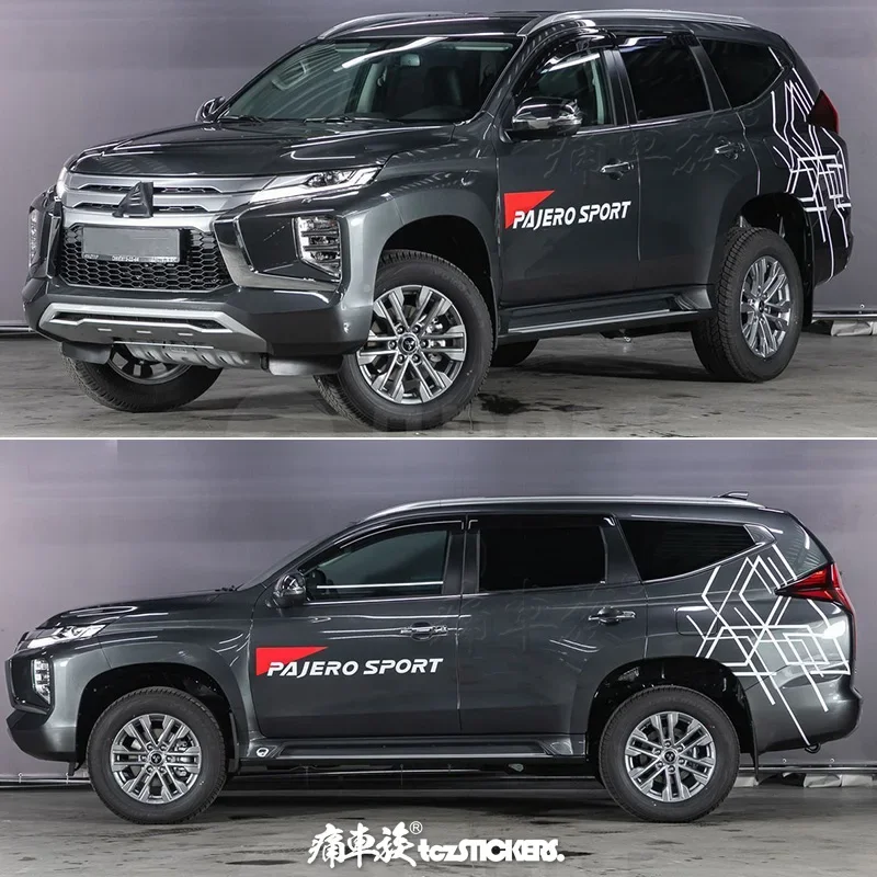 

Автомобильная наклейка для Mitsubishi Pajero Sport V97 V93, модификация тела, Спортивная виниловая пленка на заказ, наклейка, аксессуары