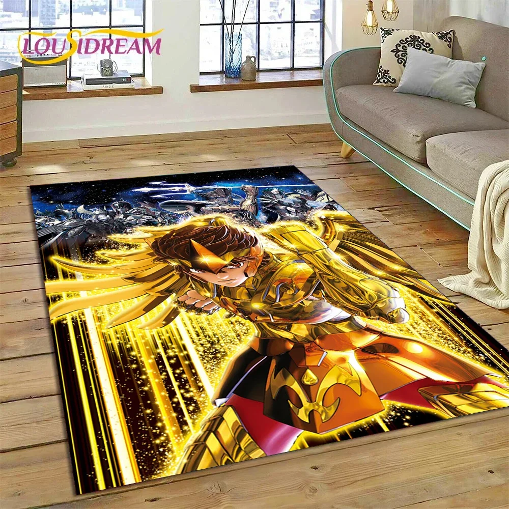 

Cartoon Saint Seiya 3D Retro Anime Rug Carpet for Living Room Bedroom Home Decor,Floor Mat Non-slip for Sofa Doormat Gift Kids