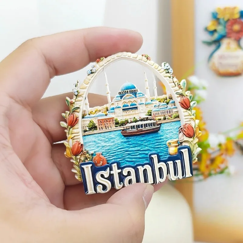 تركيا ملصقات الثلاجة الأزرق اسطنبول السفر التذكارية مسجد مغناطيس الثلاجة ديكور المنزل هدايا الزفاف #3