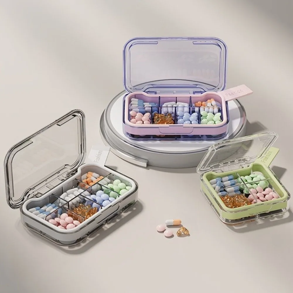 4/7-Gitter-Pillendose aus lebensmittelechtem PP, versiegelte Box, Medikamentenaufbewahrungsbox, wiederverwendbar, auslaufsicher, Reise-Pillenbehälter für unterwegs