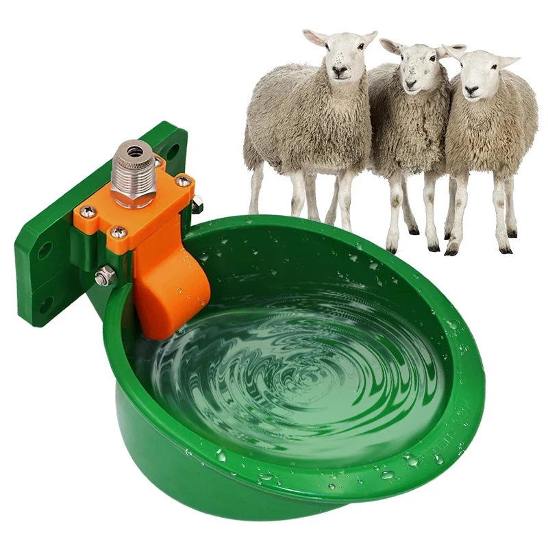 

New Plastic Sheep Drinking Bowl Stainless Steel Spout Piglet Goat Drinker Pig Farm Drink Water System