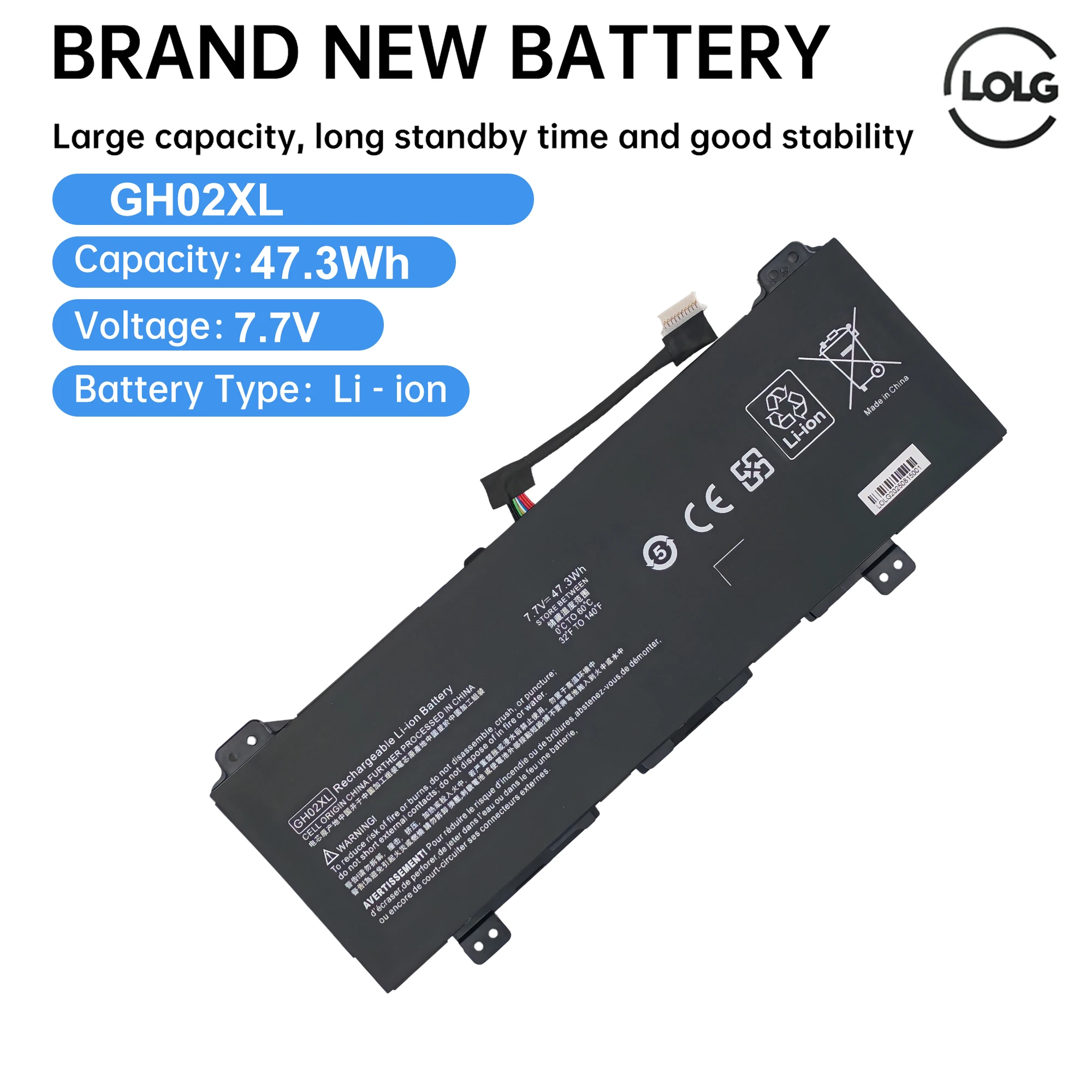 

GH02XL HSTNN-DB9M IB9C OB1Y UB7V Аккумулятор для ноутбука HP Chromebook 14A-NA0052ND, CA0000NF, G8 G9EE L75783-006 L75253-1C1 TPN-Q232