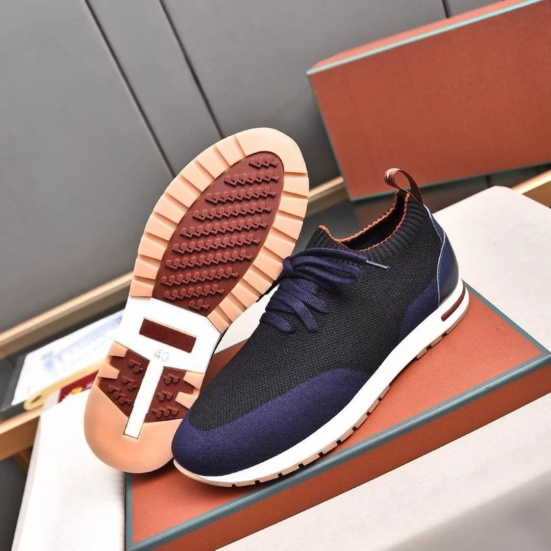 أحذية رياضية صيفية للرجال لعام 2025، أحذية Flyknit مخيطة علوية قابلة للتنفس وخفيفة الوزن سهلة الارتداء لراحة رياضية