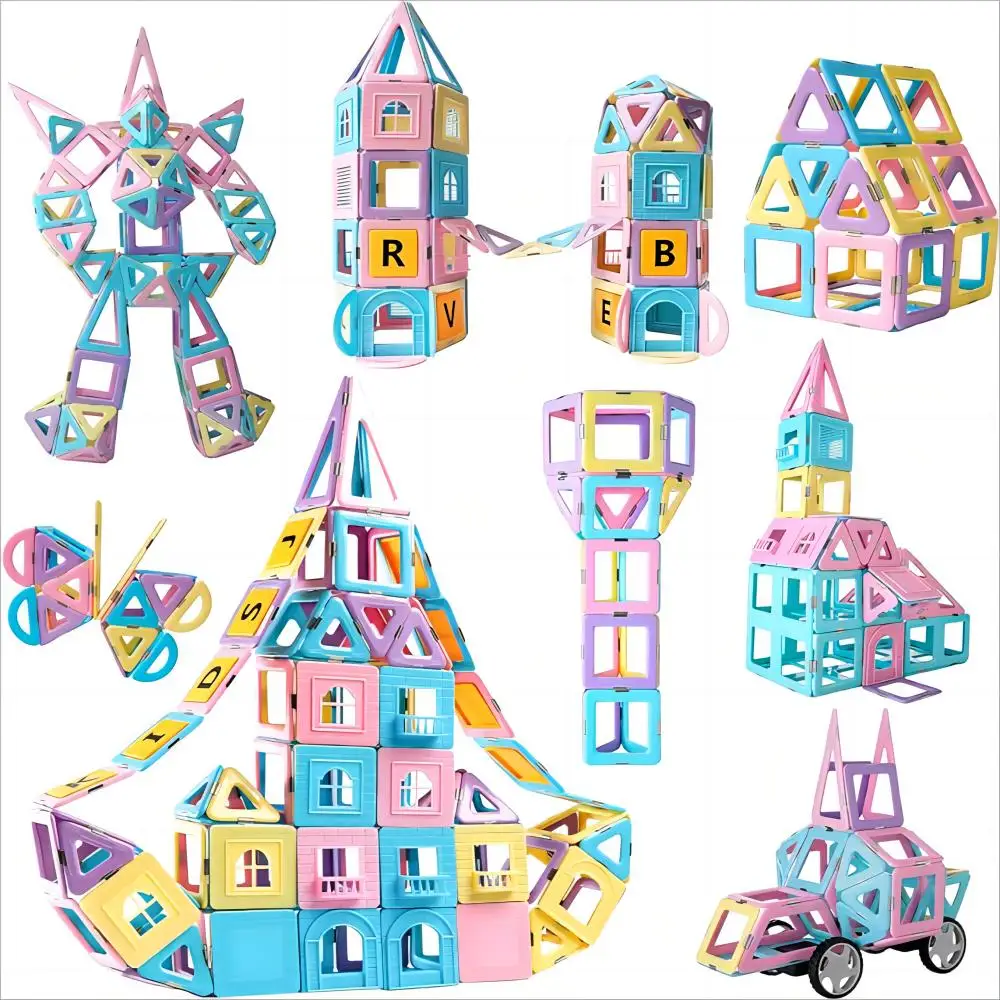 136pcs Magnetic Building Blocks Magnets Construction Toy for 3-8 Children Educational Learning Toys Gift for Toddlers Boys Girls