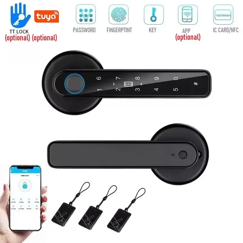 

TTlock/Tuya Smart Door Locks Biometric Fingerprint Locker Indoor Wooden Door Keyless Entry Digital Intelligent Lock App Unlock