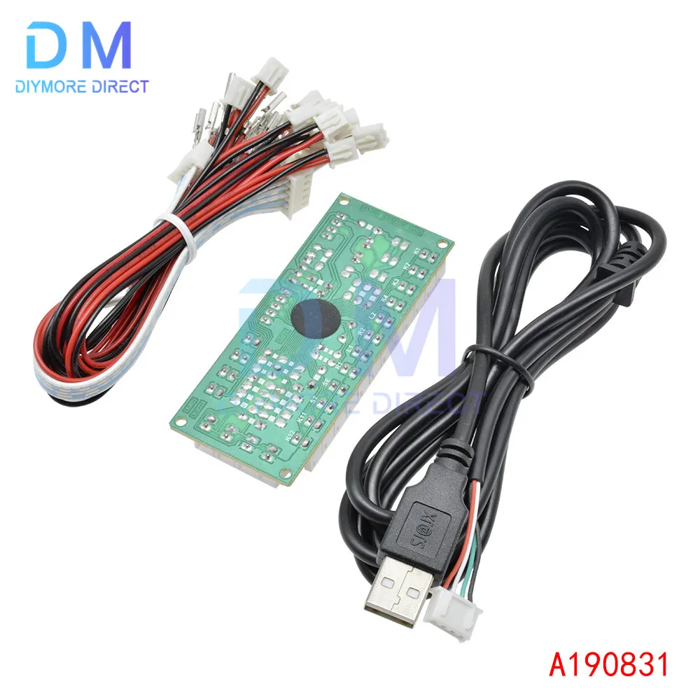 USB Zero Delay Encoder Circuit Board Diy Push Button Joystick Arcade Rocker Circuit Board Control Module with Cable Push Button