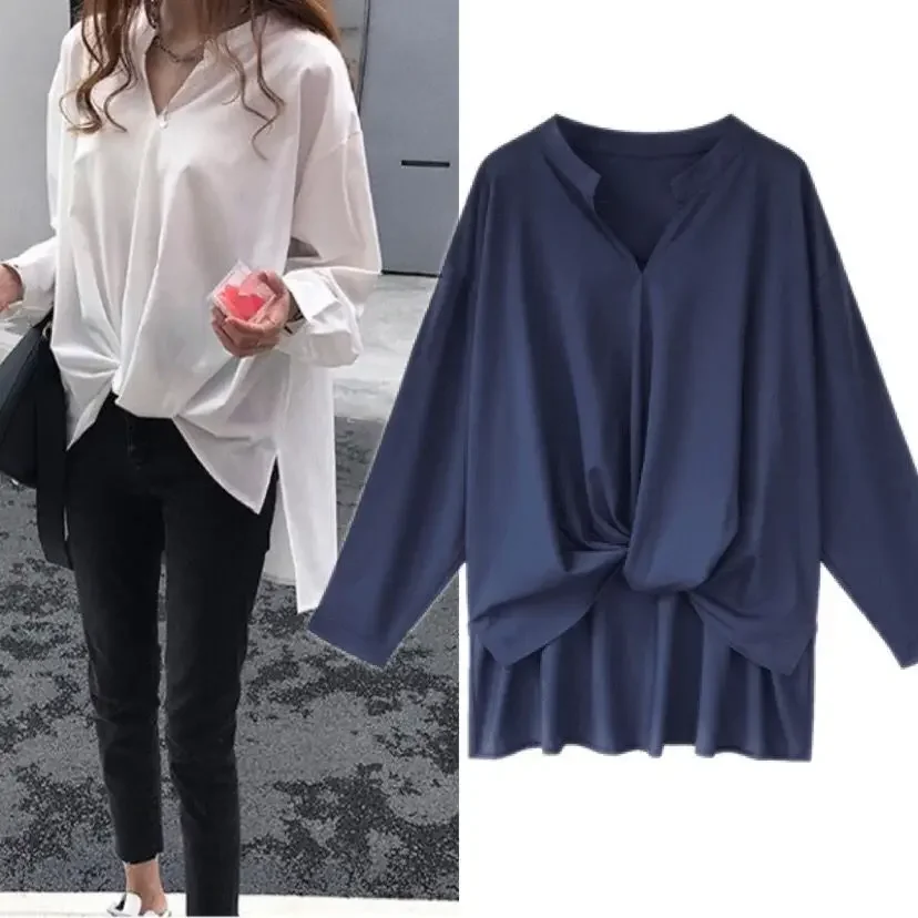 

Spring 2024 New Chiffon Shirt Women's Long Sleeve Shirt Solid Color Shirt Plus Size Women Shirts Blouses Women Tops Chiffon