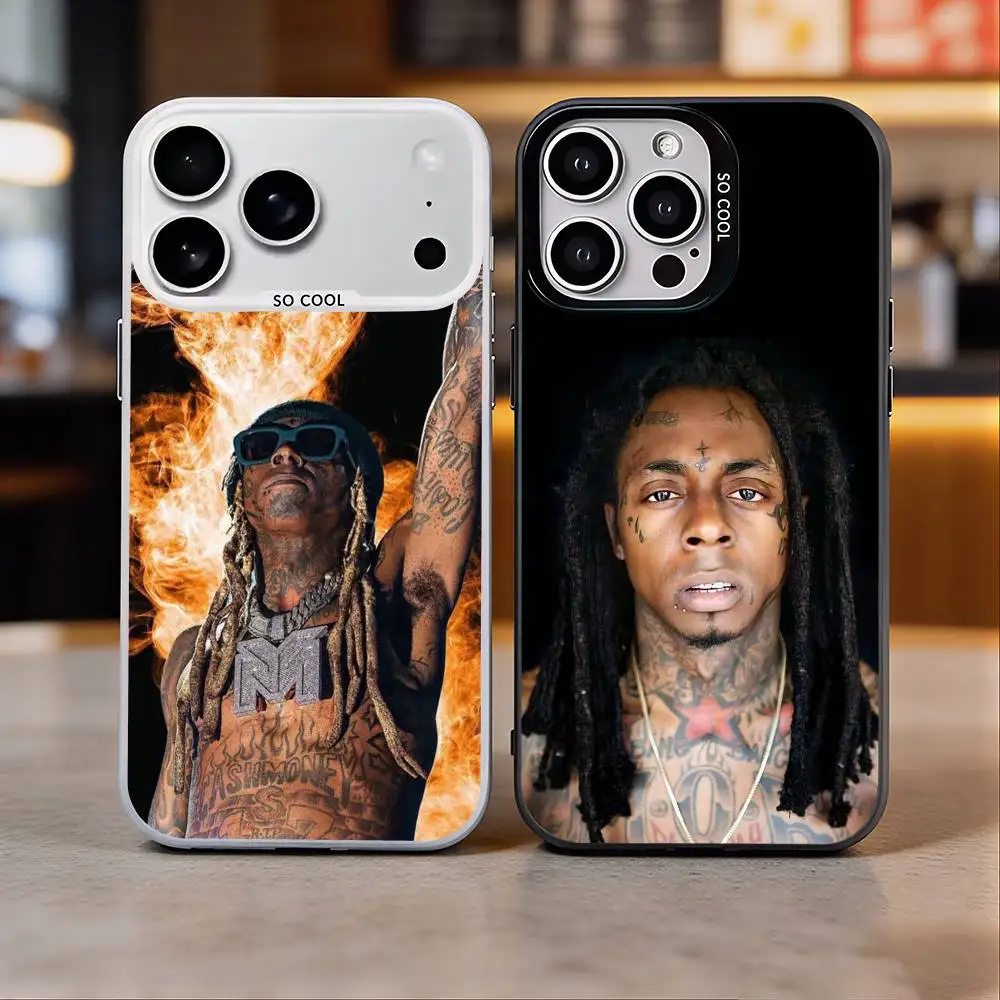 

Lil Rapper W-Wayne Colorful Silver Back Phone Case For IPhone 17 16 15 14 13 12 11 Plus Pro Max Plus
