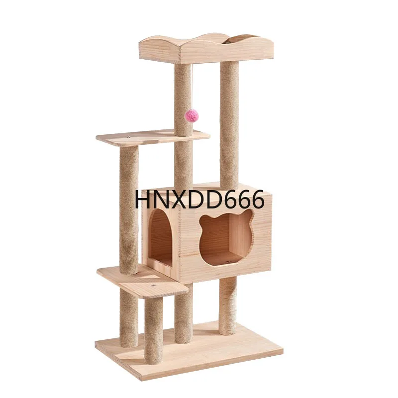 

Сосна из массива дерева, рамка для лазанья для кошек, кошачье дерево, пеньковая веревка, платформа для прыжков, захватная колонна, большой многослойный