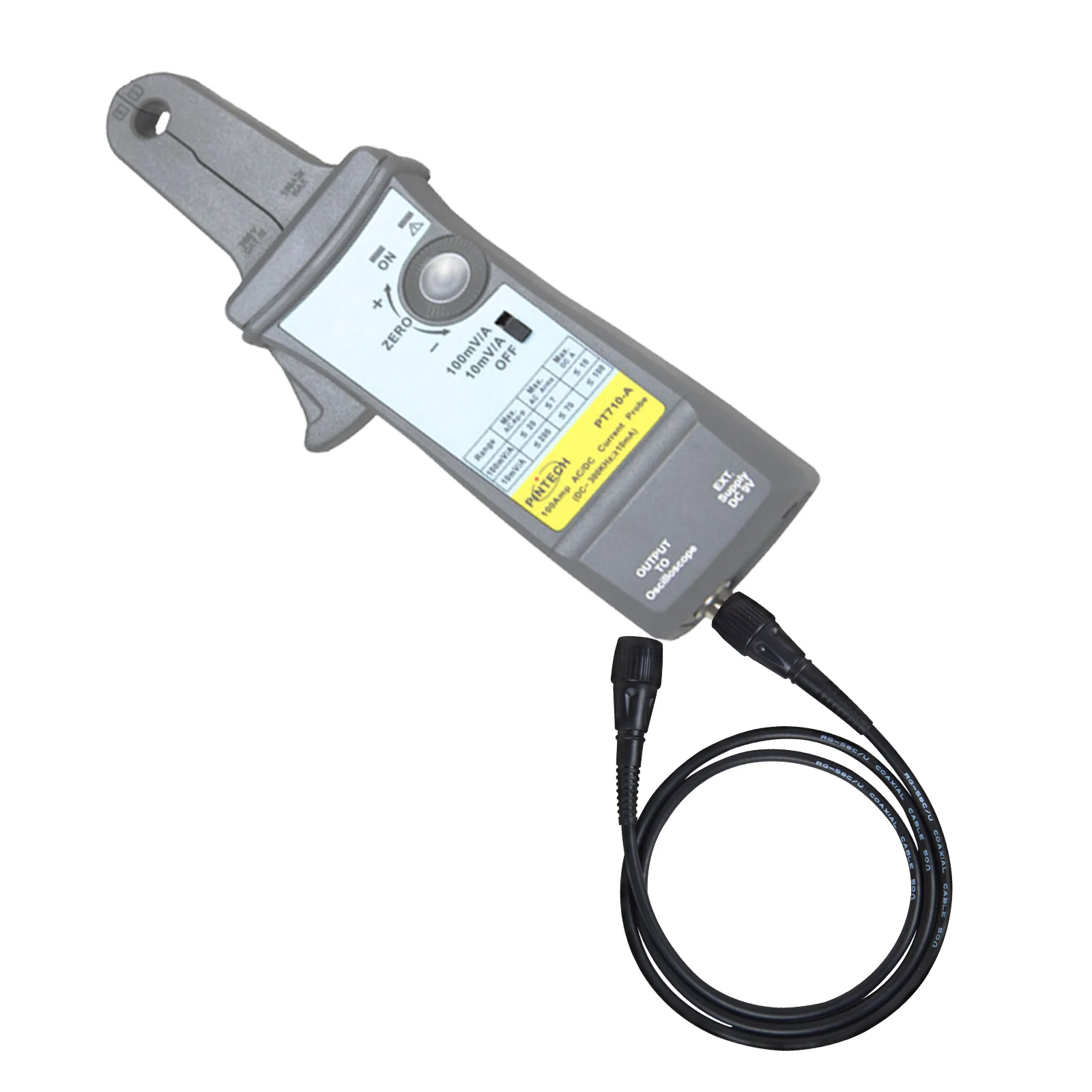 PINTECH PT710-A AC/DC Current Probes for Oscilloscope, 300kHz Scope Current Probe, 200Ap-p, Multimeter Current Clamp Meter