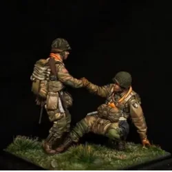 1/35 Scale Resin Figure Assembly Model Kit US Army Airborne Troops 2 People Micro-Reduced Statue Unassembled and Unpainted