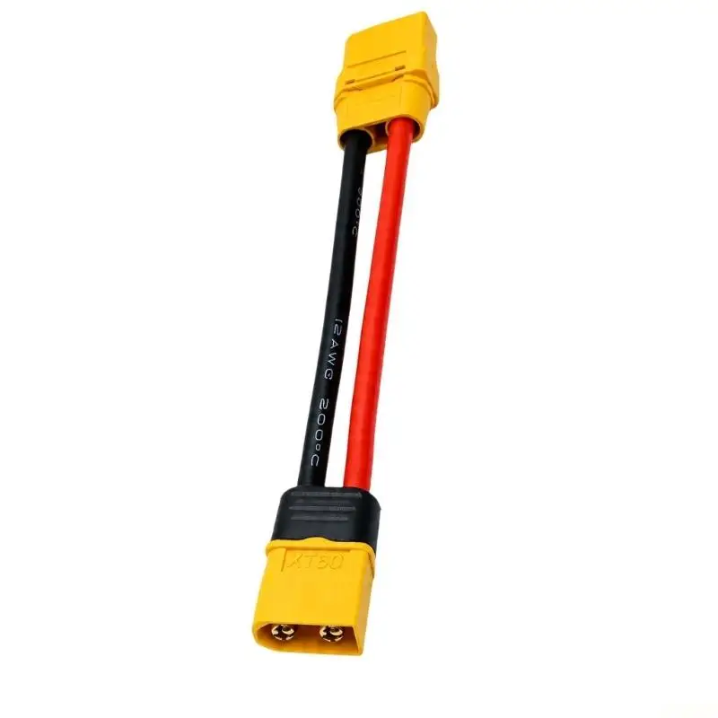 B03F Power Coupling Cable for XT 60 and XT90 with Red and Black Insulated Conductors, Yellow Housings and Molded Support