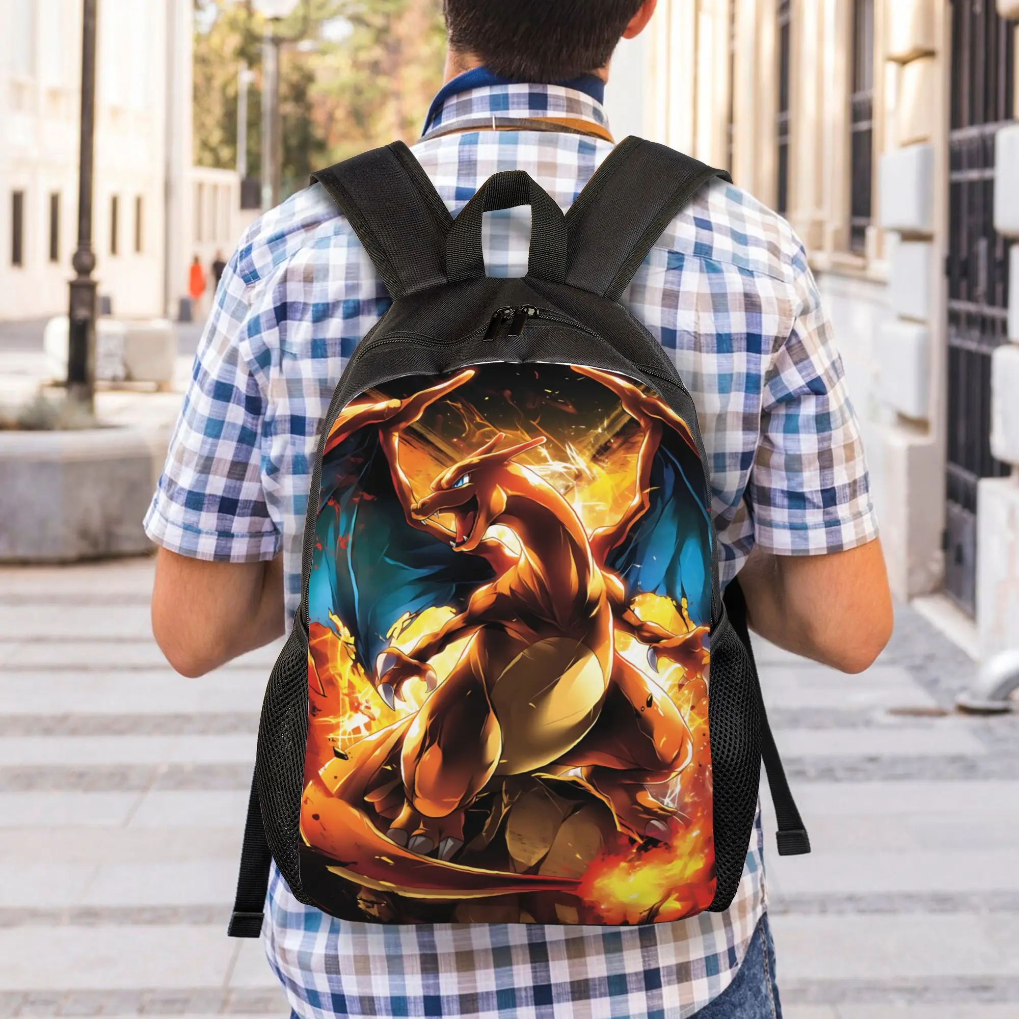 Pokemon charizard backpacks Daypack  mochila School Retro Washable Rucksack view 5
