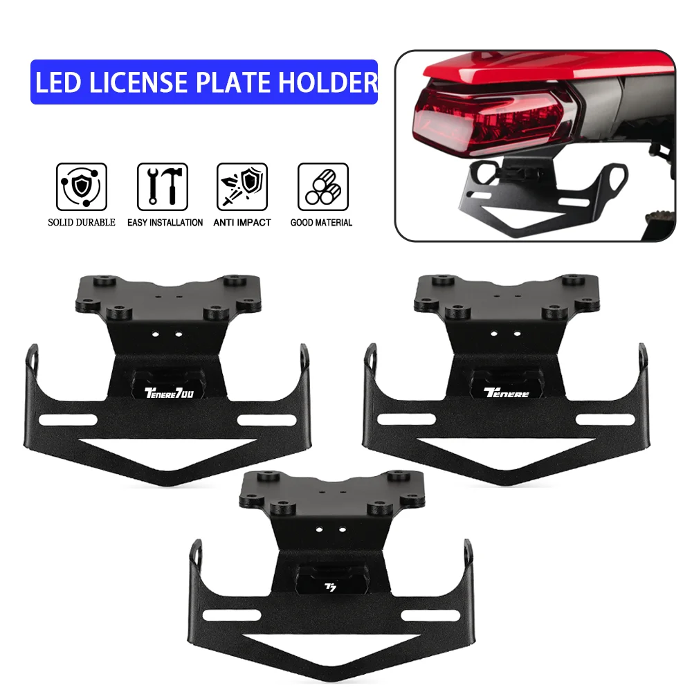 

CNC Aluminium License Plate Bracket Holder Motorcycle Accessories FOR YAMAHA TENERE 700 / Rally/WORLD RAID/WORLD RALLY 2019-2026