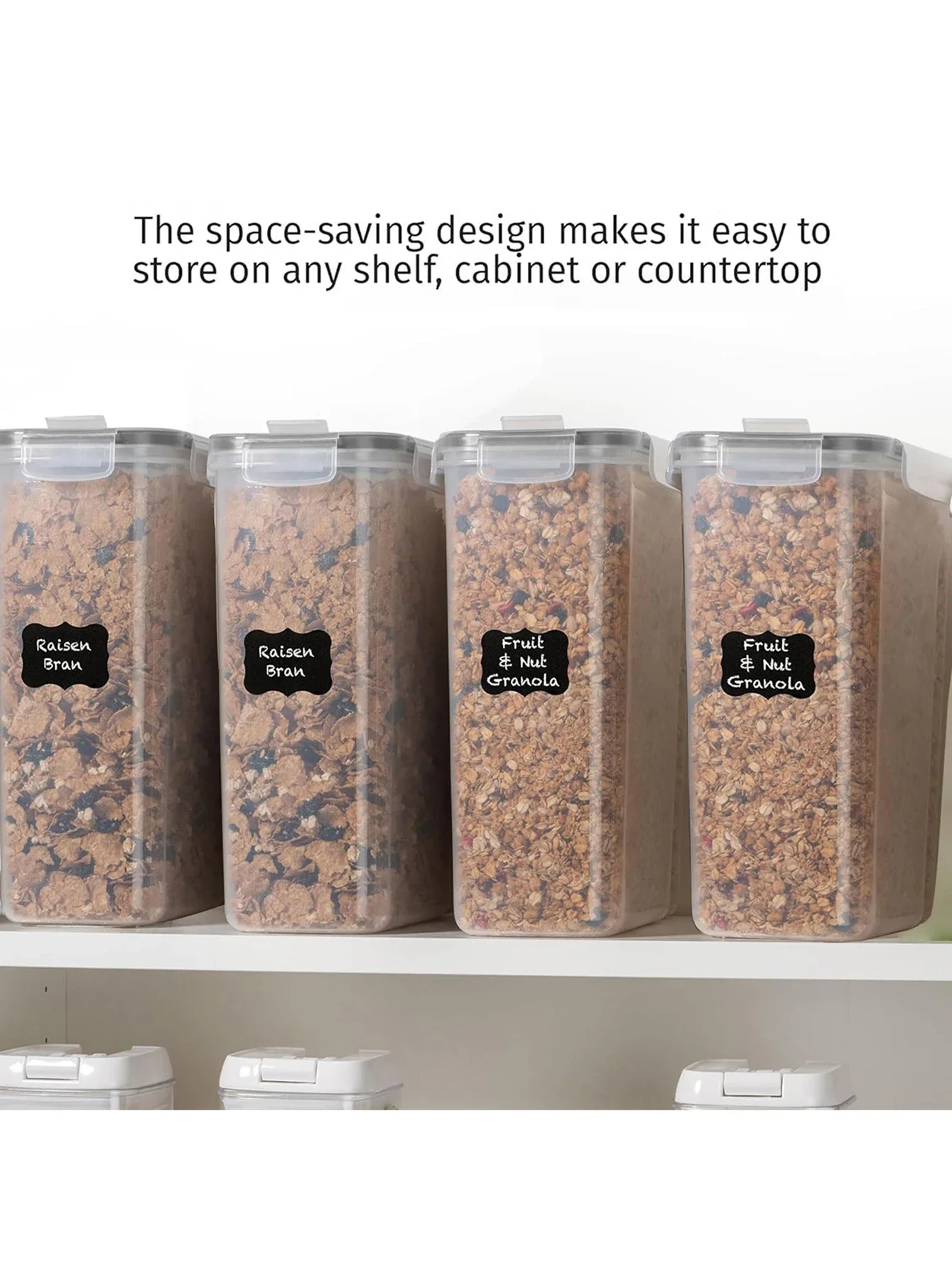 뚜껑과 스티커가있는 8pcs 2,5L 밀폐 식품 저장 용기, 비스킷 차 사탕 캔, 애완 동물 스낵 캔, 주방 ge