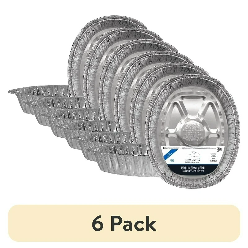 

Набор из 6 штук: Гигантская овальная форма для запекания, 16 x 13.13 x 3.13 дюймов, алюминиевая.