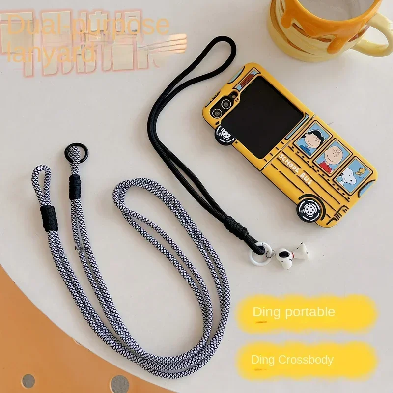 3D Cute Cartoon Peanuts Snoopy Charlie Brown Phone Case For Samsung Galaxy Z Flip 6 5 5G 4 3 Soft Si