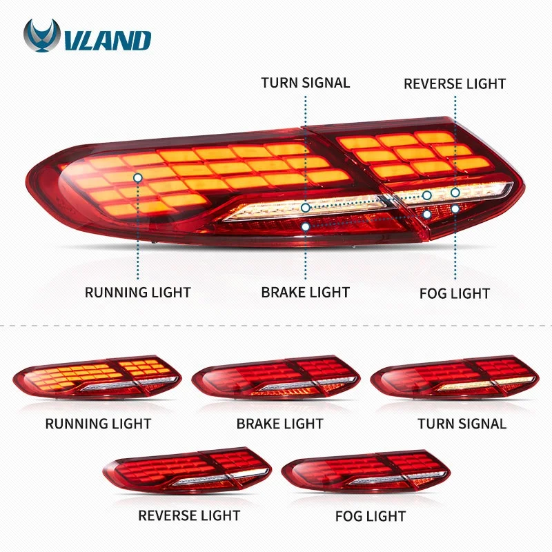 VLAND Factory Full LED nuevo estilo luces traseras LED 2016-2021FOR BENZ CLASE C Plug-and-Play impermeable