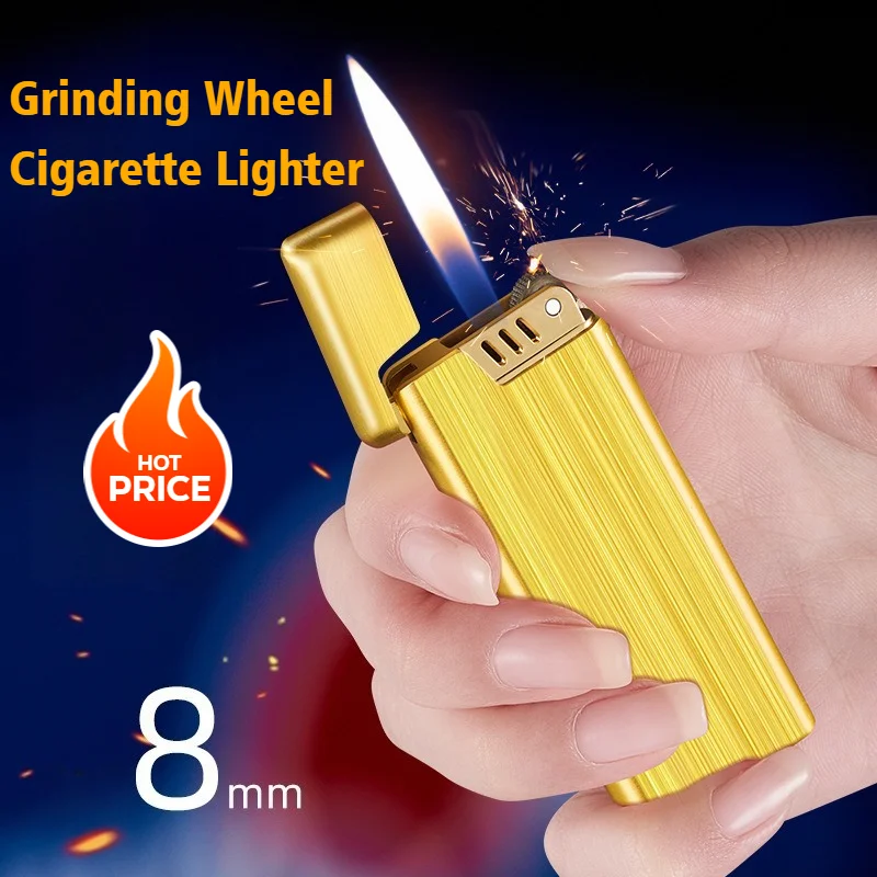 

Newest Grinding Wheel Lighter Metal Inflatable Cigar Igniter Smoke Windproof Open Flame Cigarette Lighters & Smoking Accessories