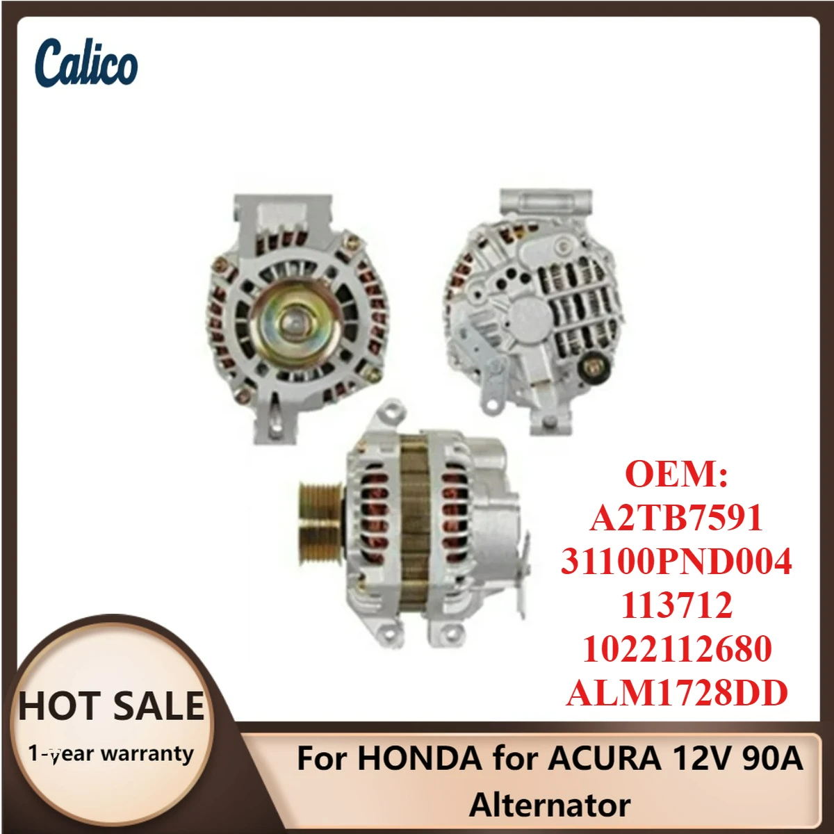 

Высококачественный генератор 12V 90A для HONDA и ACURA (A2TB7591, 31100PND004, 113712, 1022112680, ALM1728DD)