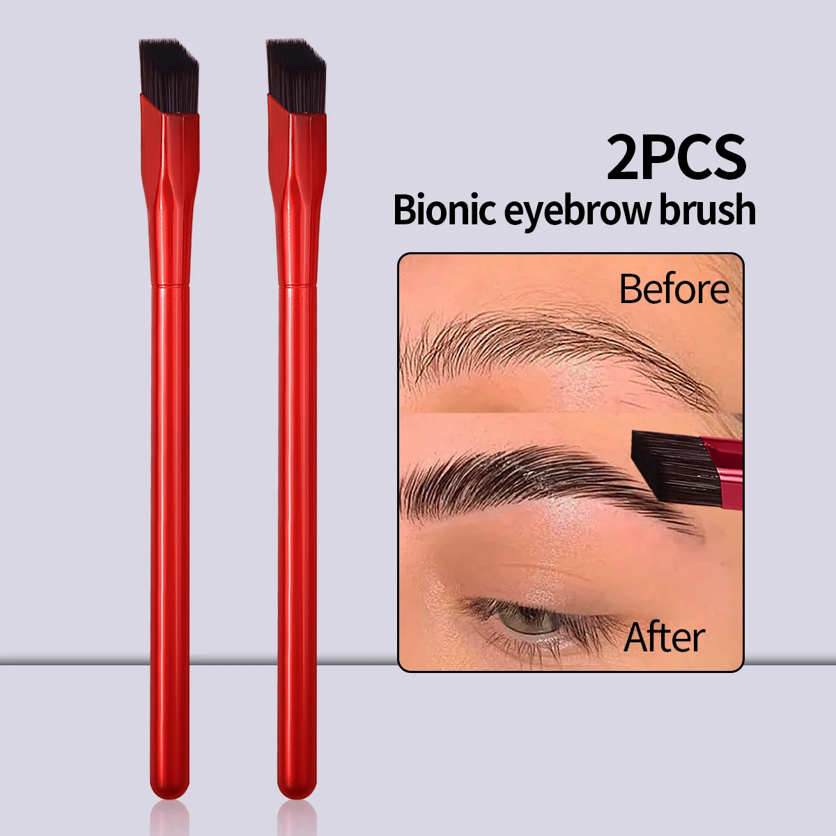 【2025 New Model 】 Bionic Fiber Eyebrow Brush, Three-Dimensional Angled Eye Makeup Brush, Precisely and Naturally Shaping Eyebrow