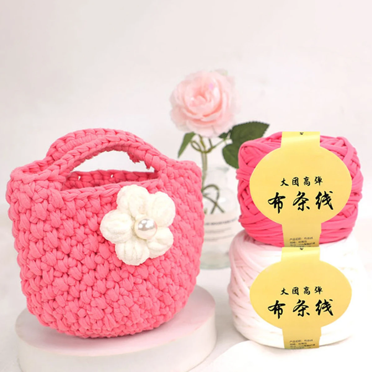 

High Elasticity Fabric Strip Thick Yarn Crochet Ball Slippers Baby Crib Yarn Handmade Diy Weaving Material New Arrivals