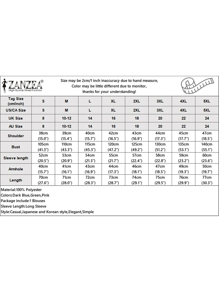 ZANZEA 여성용 레이스 스티칭 블라우스, 긴팔 상의, O넥 프린트 블라우스, 홀리데이 캐주얼 레트로 심플 튜닉, 2024 가을 패션