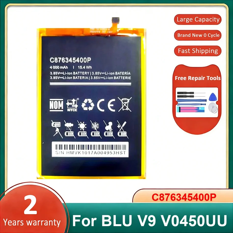 

Аккумулятор для мобильного телефона C876345400P для BLU V9 V0450UU, новые батареи