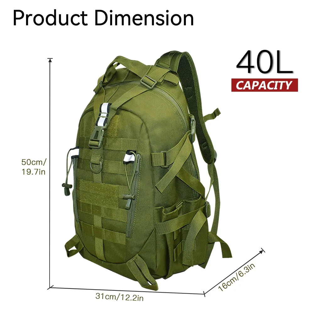 Grande capacidade tática militar Camo mochila, saco de esportes ao ar livre, caminhadas Daypacks para camping, caminhadas, escalada