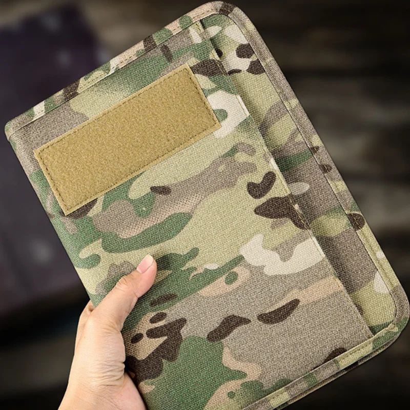 A5 Waterproof Tactical Notebook Cover Loose-leaf Folder with Notepad Outdoor Camping Map Case Stationery