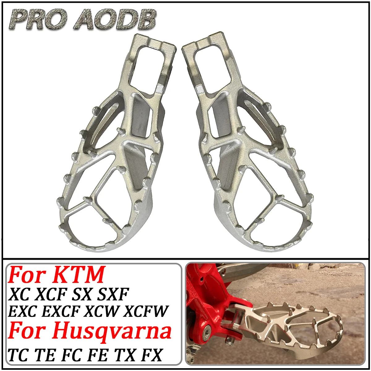 

Motorcycle Front Footrest Pedal Foot Pegs Footpeg Foot Rests For KTM SX SXF XCF EXCF HUSQVARNA GASGAS FC FE TE ECF MCF 2016-2023