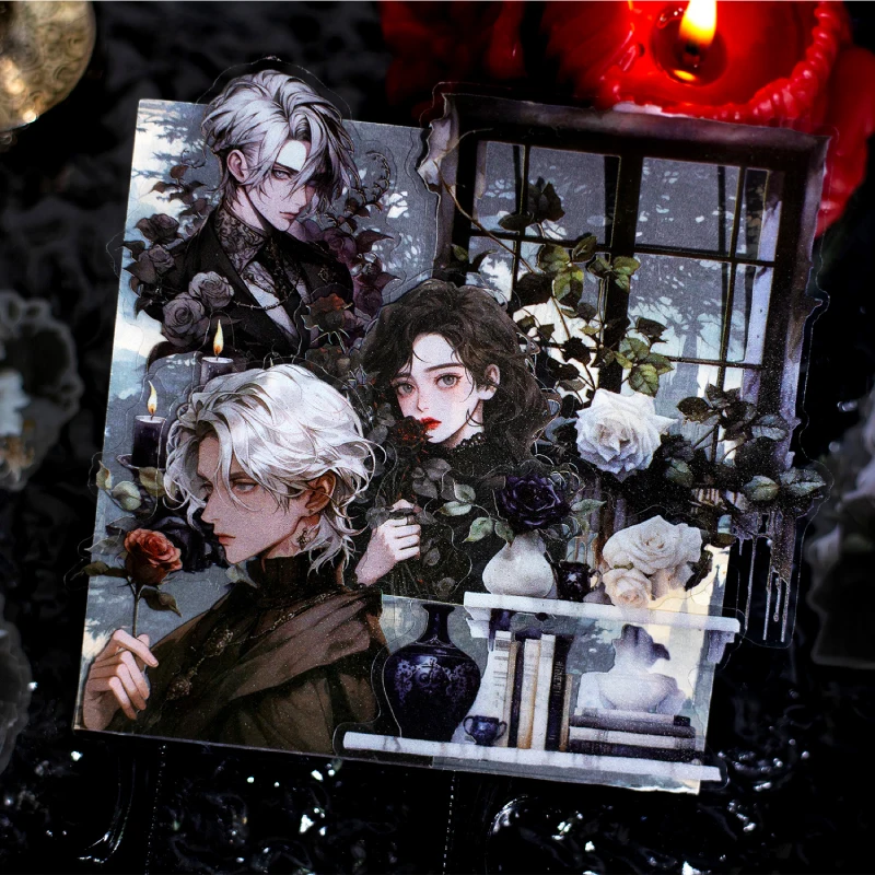 30Pcs/Pack Dark Academy Series Decorative Material Stickers Perfect for Collage Journaling Scrapbooking Diy Supplies