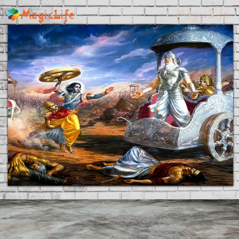 Religion Brahma Vishnu Shiva Parvati Lakshmi Saraswati Wall Pictures For Living Room Poster Wall Art Canvas Painting Unframed - Image 6
