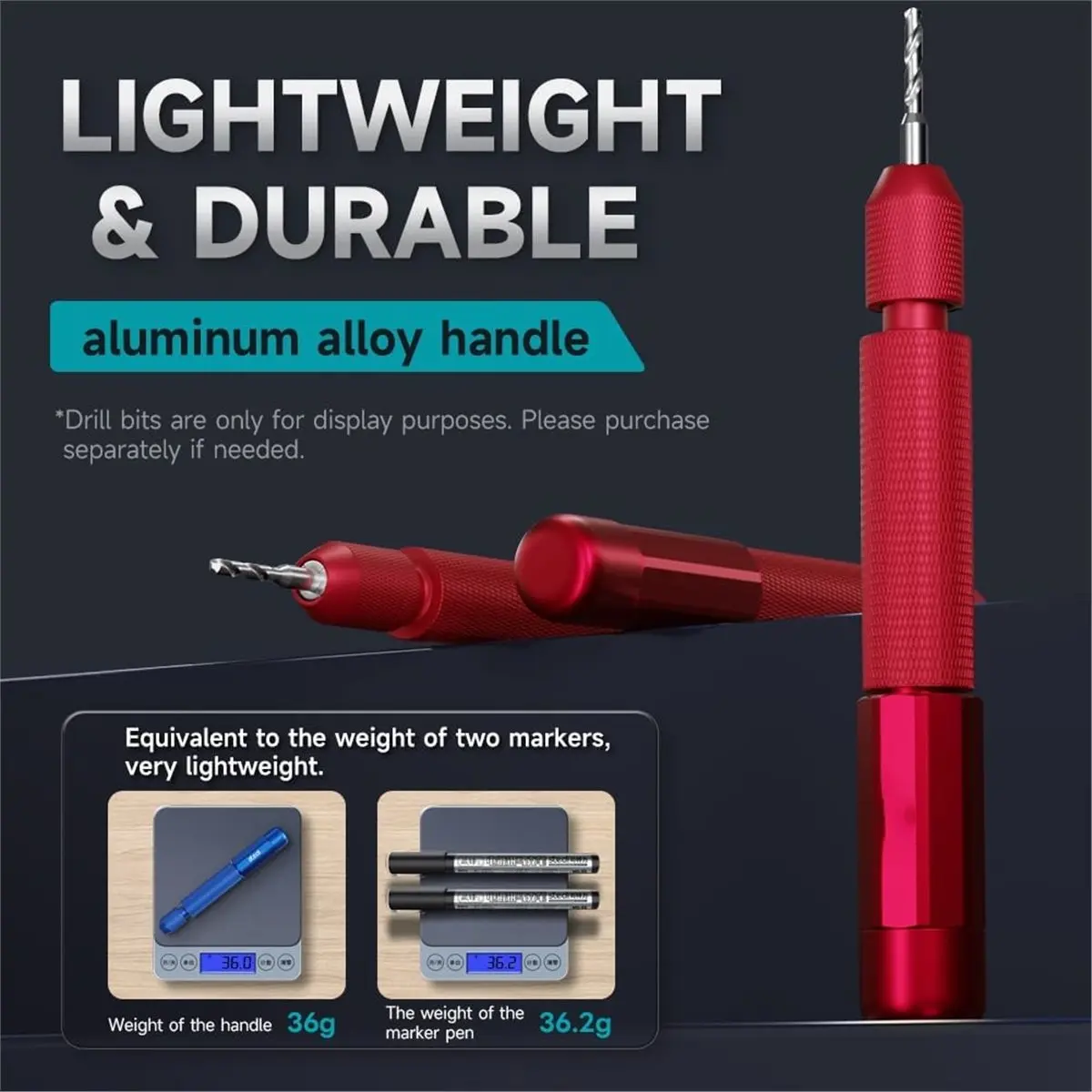 HAPPY EVER Manual Pin Vise Hand Drill Handle, Model Hobby Making Tools, Ultra- Double Bearings Hand Drill(No Drill)