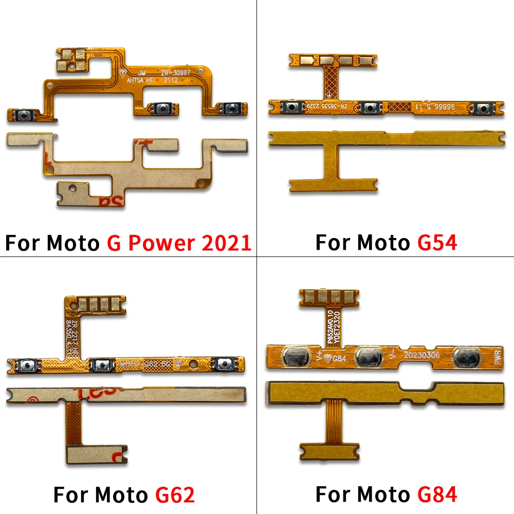 Power Switch On/Off Button For Moto G14 G22 G32 G42 G40 Fusion G52  G54 G62 G71 5G G72 G82 G84 G51 G71 5G G40 Fusion G Power2021