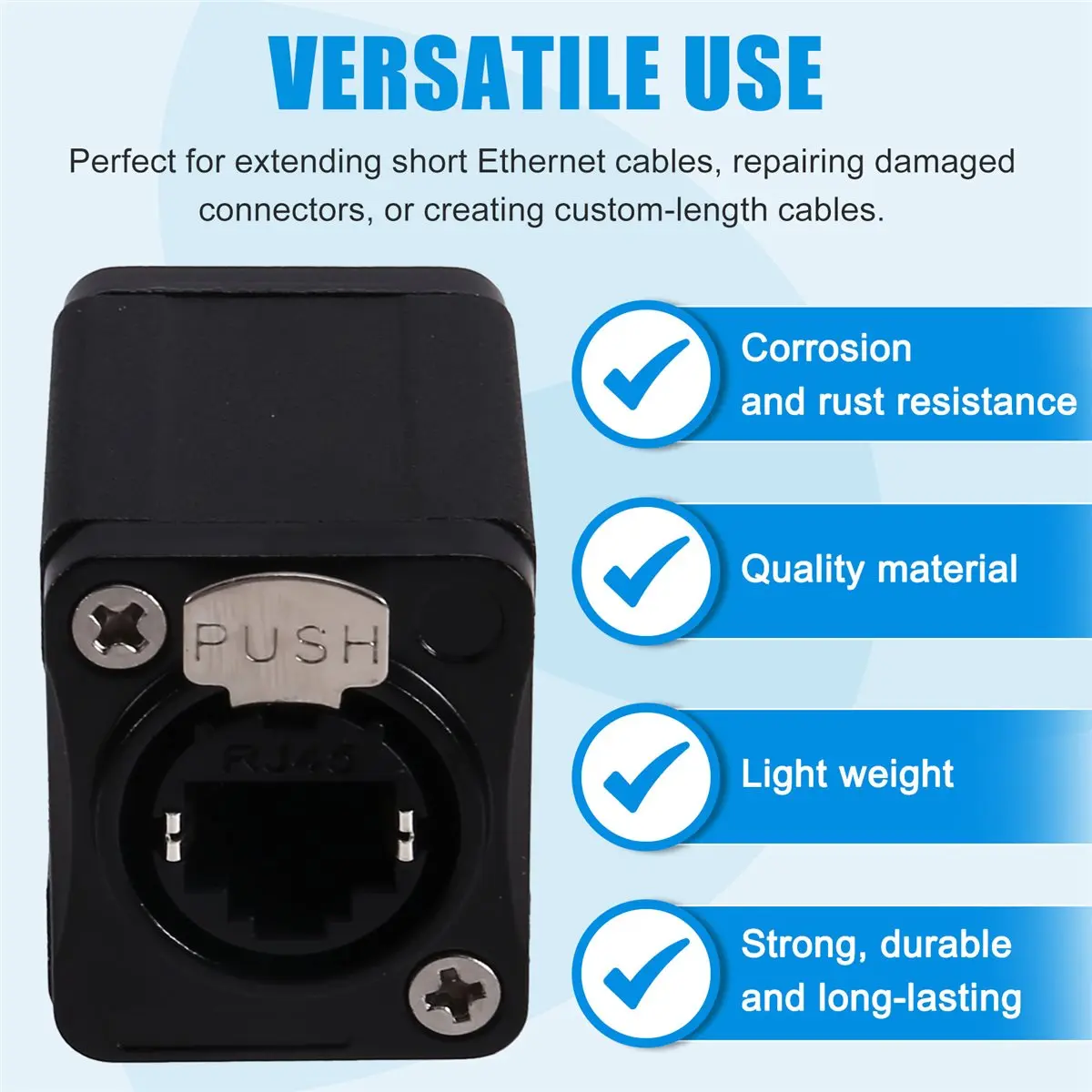1 coupleur de traversée RJ45, adaptateur d'extension Ethernet blindé CAT6 STP femelle droit A