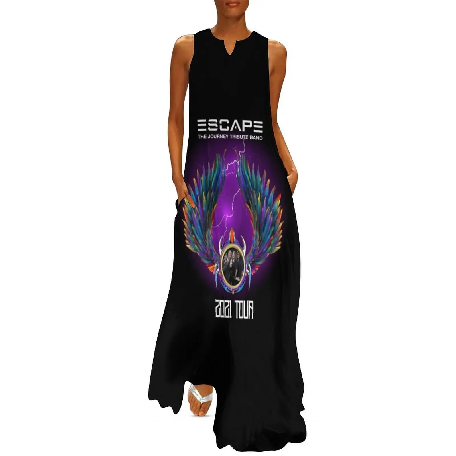 

JOURNEY ESCAPE TRIBUTE BAND MERCH BLACK Long Dress womens clothing fairy dress Dance dresses