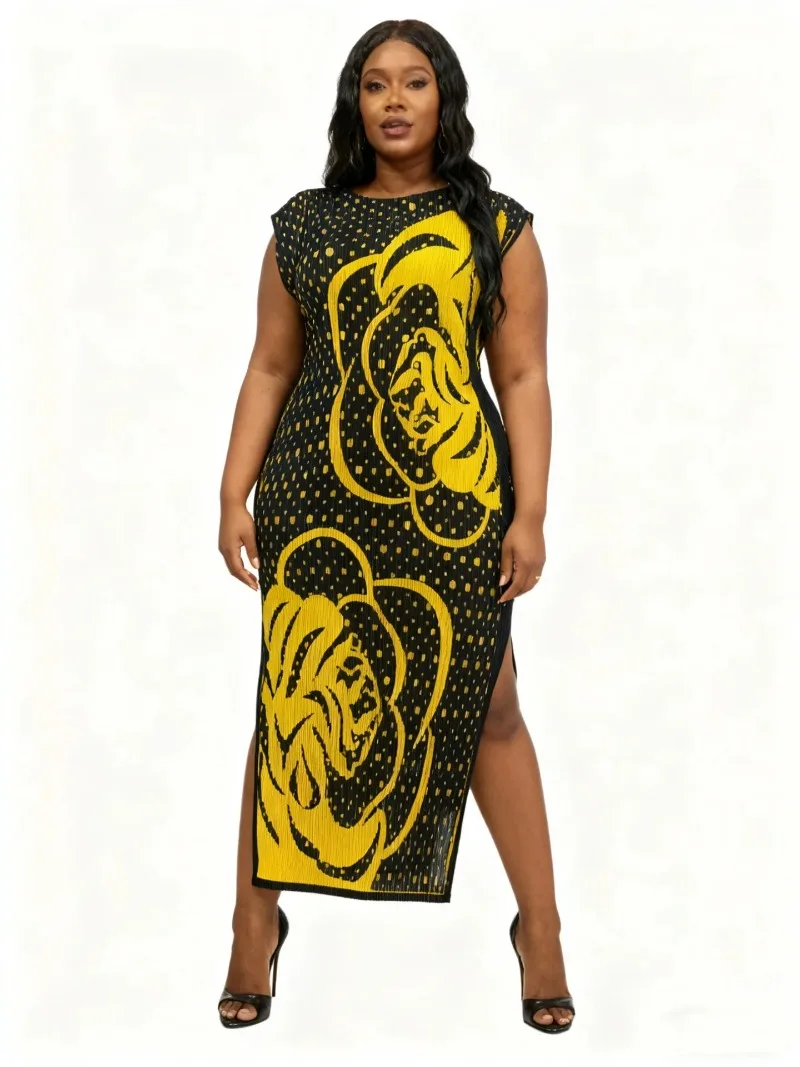 

Dashiki African Dresses for Women Elegant 2026 Spring Summer African Sleeveless Polyester Printing Long Bodycon Maxi Dresses
