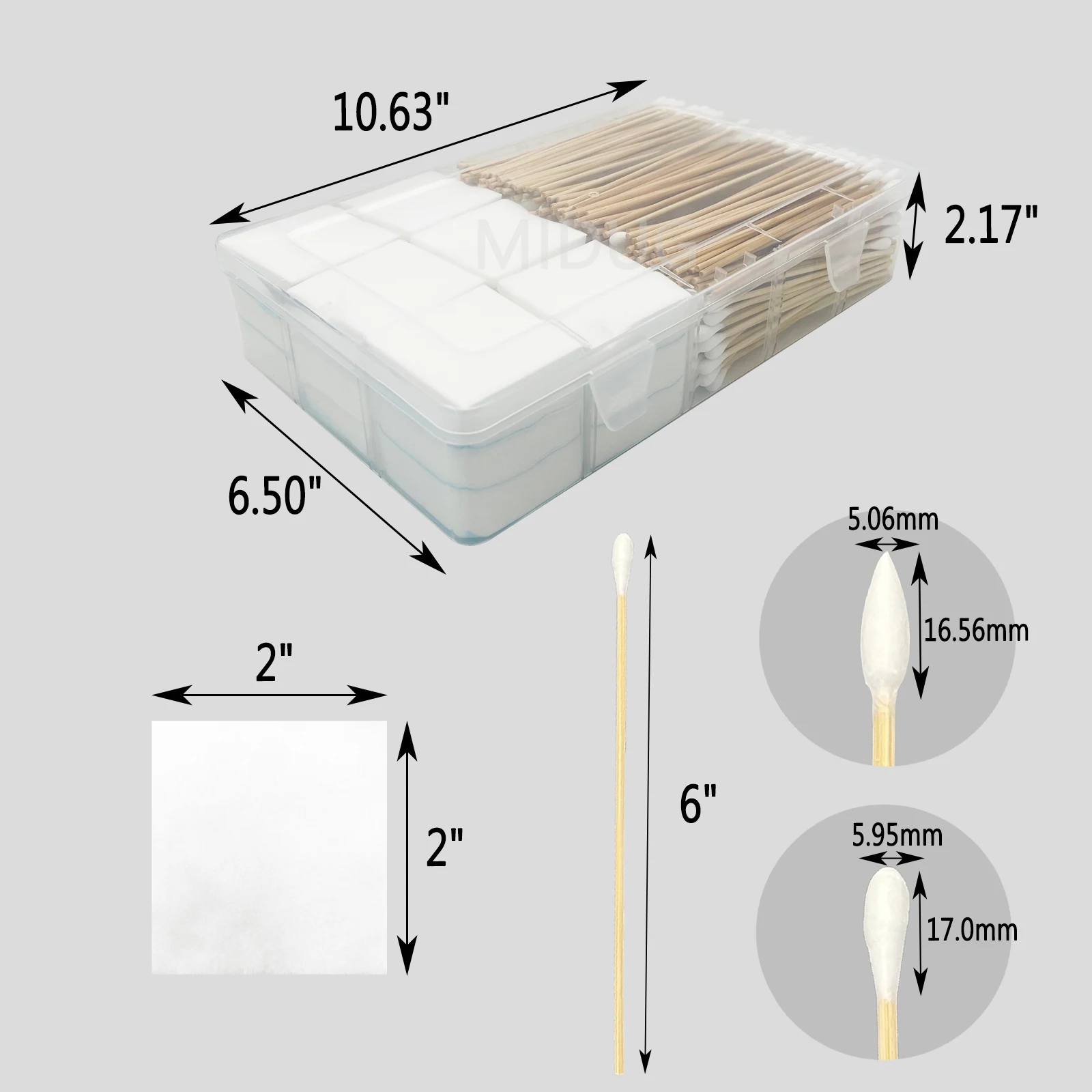 Patchs de nettoyage pour pistolet de 2 pouces, coton-tige de nettoyage pour pistolet de 6 pouces dans une boîte de rangement, chiffon de nettoyage pour pistolet non pelucheux pour la plupart des calibres 30/9mm